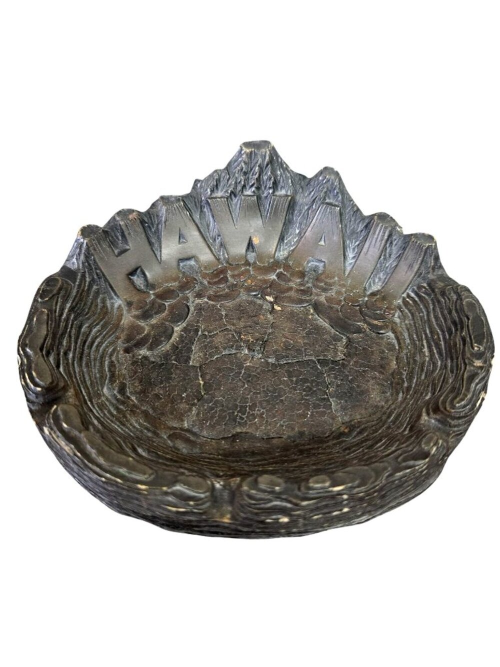 Coco Joes Volcanoes Black Lava Beach 7" Hawaiian Ashtray Hawaii Souvenir Tiki